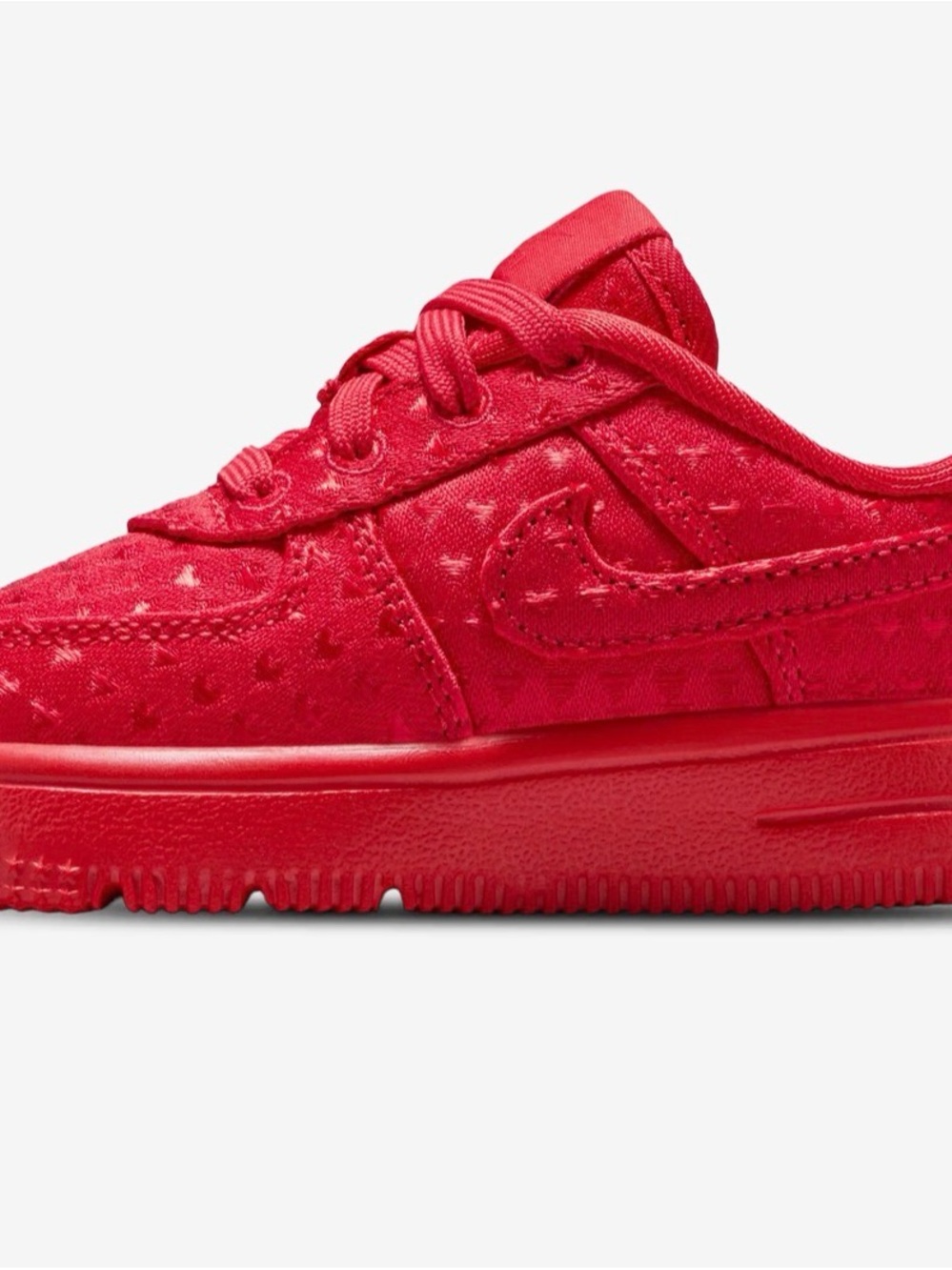 Nike Air Force 1 VDay Solid Red With Hearts - Picture 2 of 4
